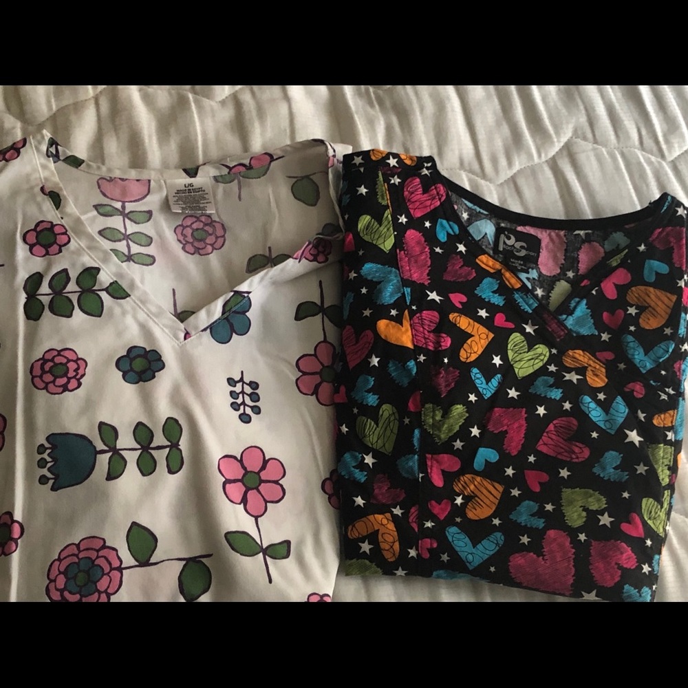 Print scrub tops